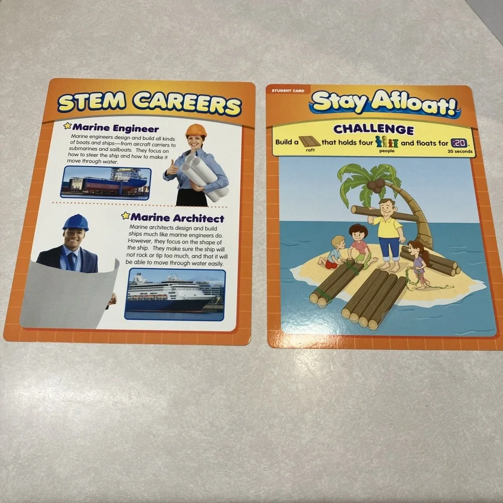 Lakeshore Real-World STEM Challenge Kits Stay Afloat Parachute Keep Rain Out 5+